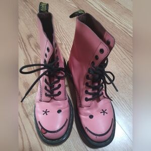 Dr. Martens Hot Acid Hincky Smiley Pink Combat Boots